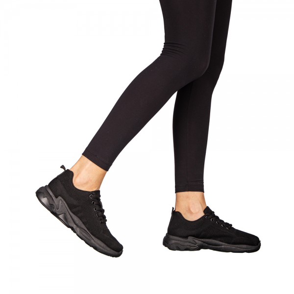 Γυναικεία αθλητικά παπούτσια  μαύρα από ύφασμαMorison, 4 - Kalapod.gr